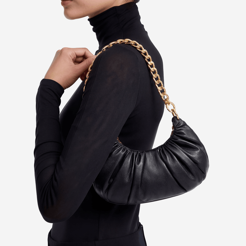 Ruched Chain Handbag