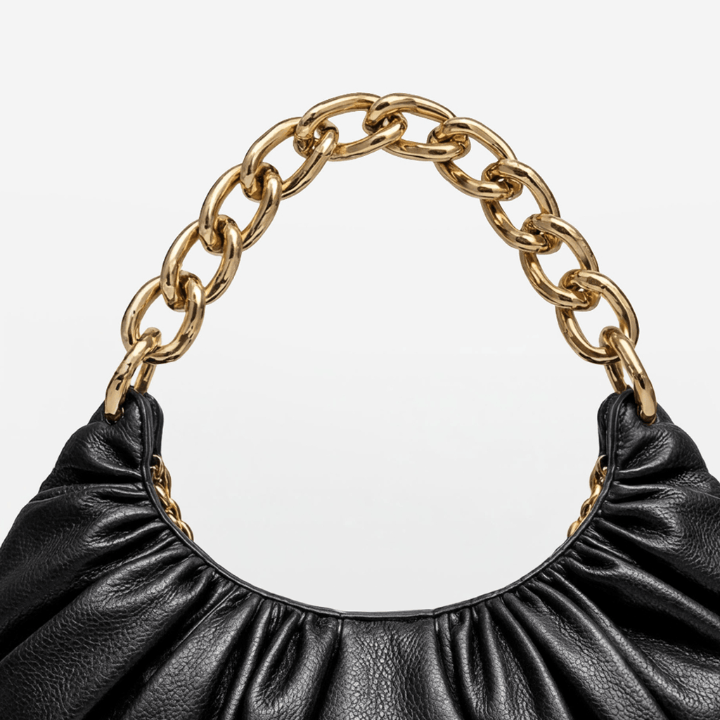 Ruched Chain Handbag