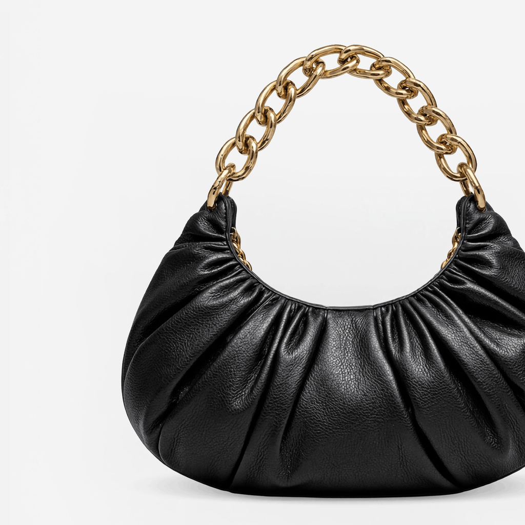 Ruched Chain Handbag