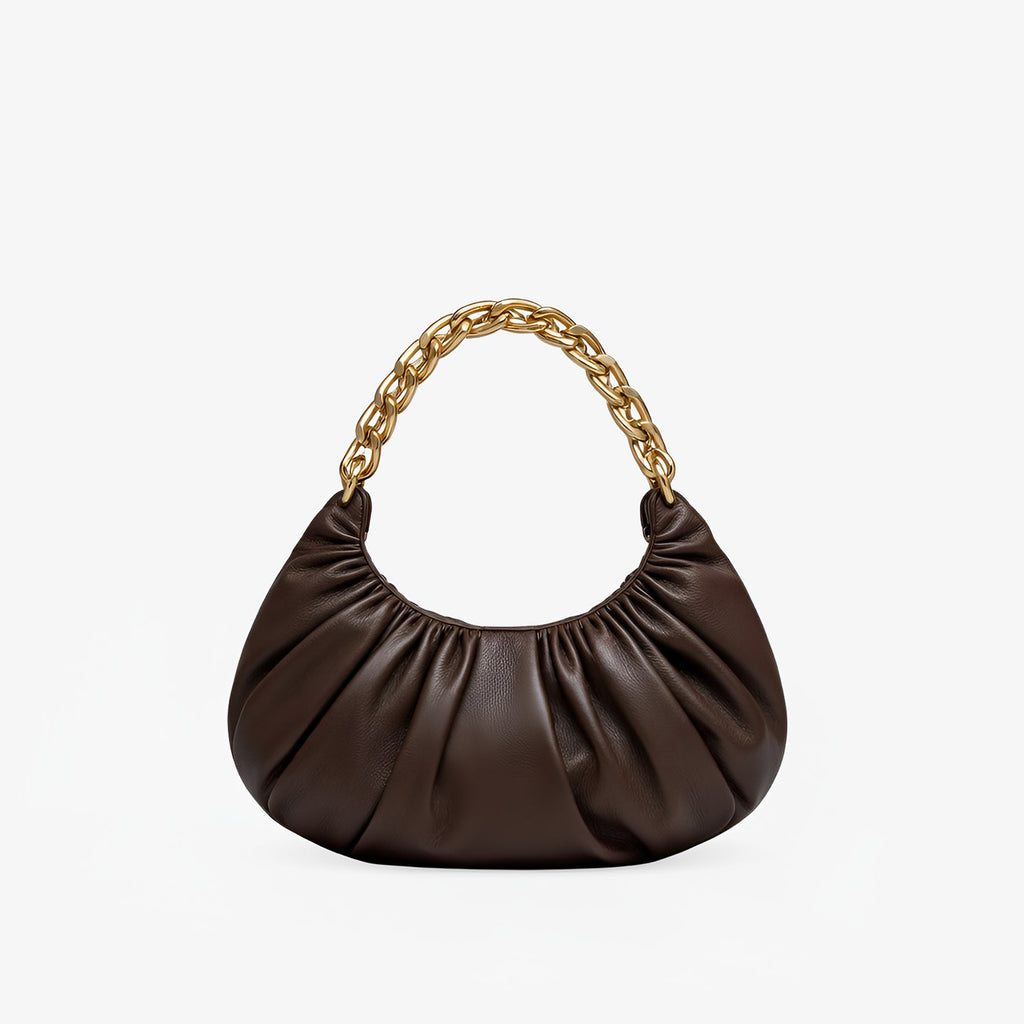 Ruched Chain Handbag