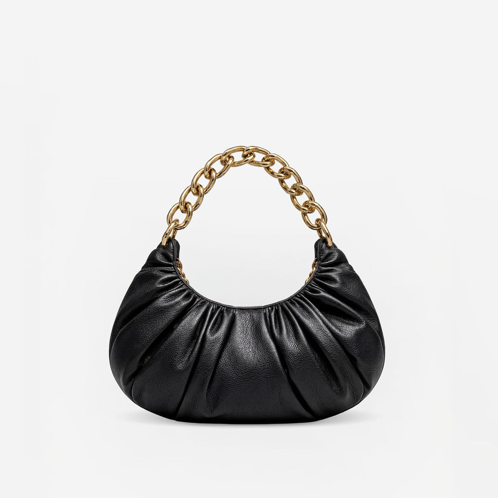 Ruched Chain Handbag